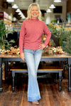 Long Sleeve Mock Neck Sweater Berry-Sweater-Staccato-Gallop 'n Glitz- Women's Western Wear Boutique, Located in Grants Pass, Oregon