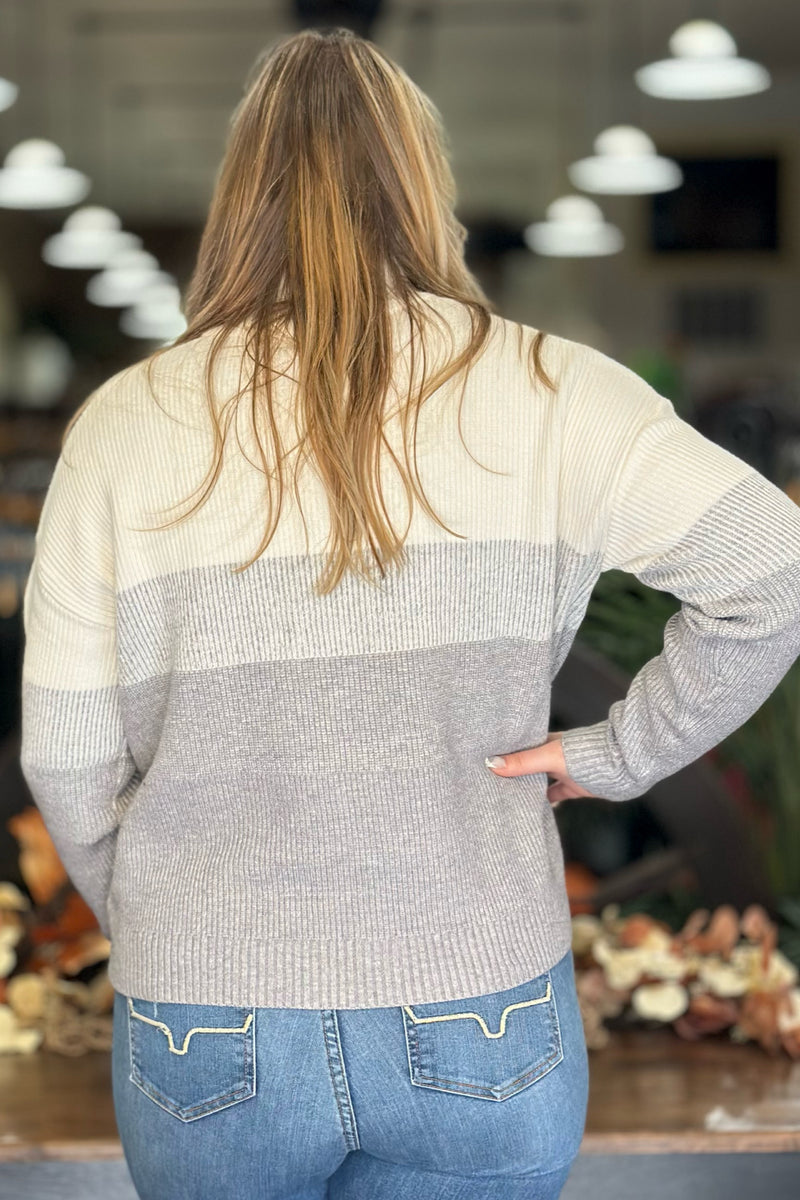 Ribbed Mock Neck 1/4" Zip Sweater-Top-Be Cool-Gallop 'n Glitz- Women's Western Wear Boutique, Located in Grants Pass, Oregon