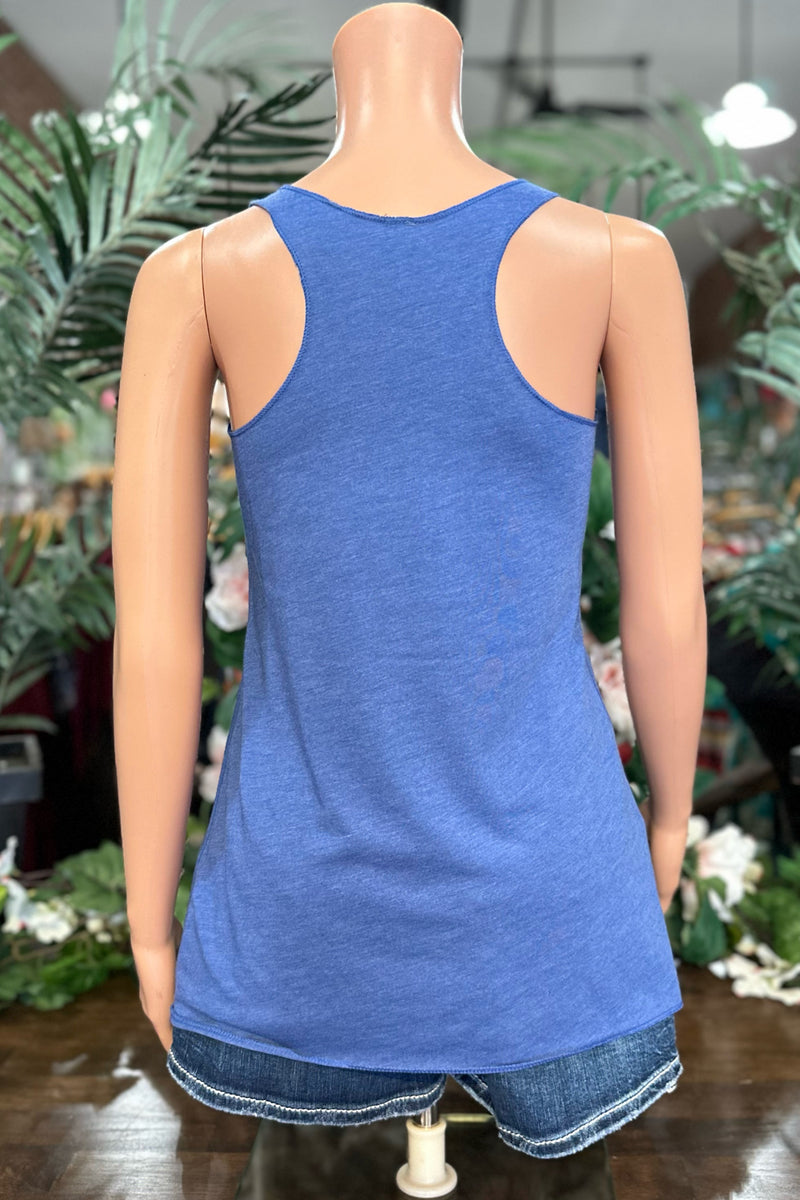 BEST EVER Racerback Tank - Vintage Royal-Tank-Sanmar-Gallop 'n Glitz- Women's Western Wear Boutique, Located in Grants Pass, Oregon