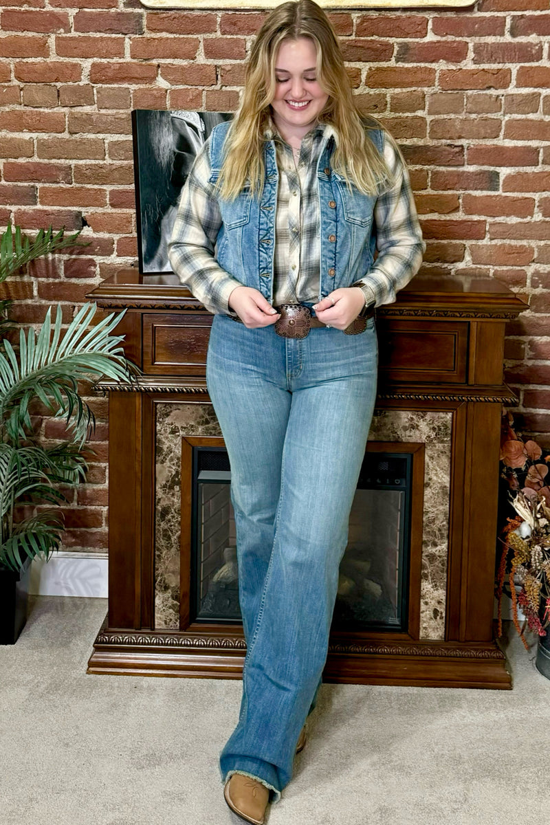 Shearling Lined Denim Vest by Judy Blue-Vest-Judy Blue-Gallop 'n Glitz- Women's Western Wear Boutique, Located in Grants Pass, Oregon