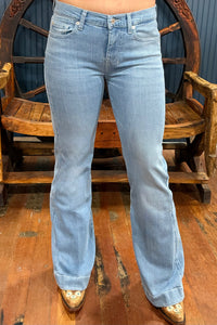 Dojo Tailorless Blush Pink 7 Trouser By 7 For All Mankind-Flare-7 for all mankind-Gallop 'n Glitz- Women's Western Wear Boutique, Located in Grants Pass, Oregon