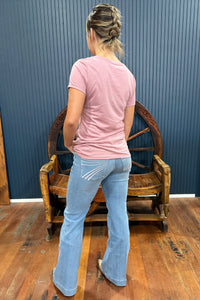 Dojo Tailorless Blush Pink 7 Trouser By 7 For All Mankind-Flare-7 for all mankind-Gallop 'n Glitz- Women's Western Wear Boutique, Located in Grants Pass, Oregon