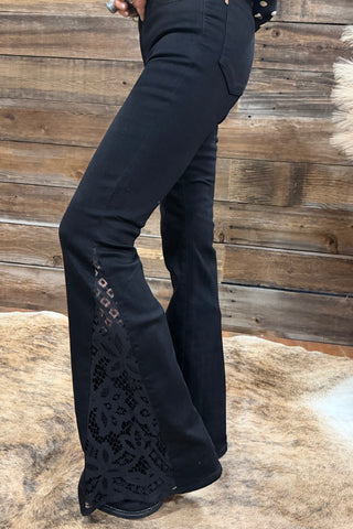 High Waist Black Jaqueline Flare by Judy Blue-Flare-Judy Blue-Gallop 'n Glitz- Women's Western Wear Boutique, Located in Grants Pass, Oregon