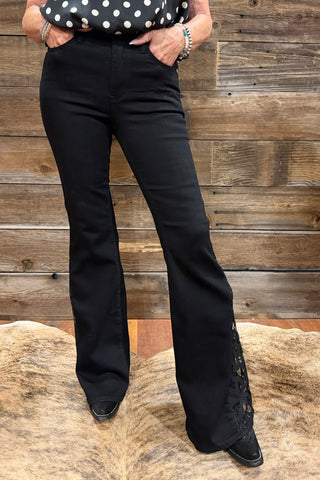 High Waist Black Jaqueline Flare by Judy Blue-Flare-Judy Blue-Gallop 'n Glitz- Women's Western Wear Boutique, Located in Grants Pass, Oregon