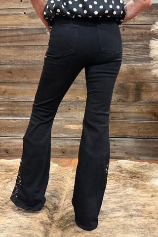 High Waist Black Jaqueline Flare by Judy Blue-Flare-Judy Blue-Gallop 'n Glitz- Women's Western Wear Boutique, Located in Grants Pass, Oregon