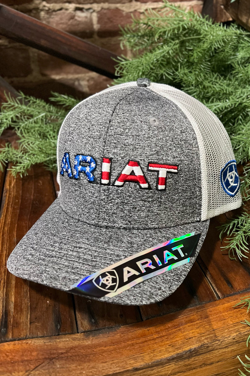 Ariat Men's Embroidered USA Flag Logo Cap-Men's Ball Cap-M&F-Gallop 'n Glitz- Women's Western Wear Boutique, Located in Grants Pass, Oregon