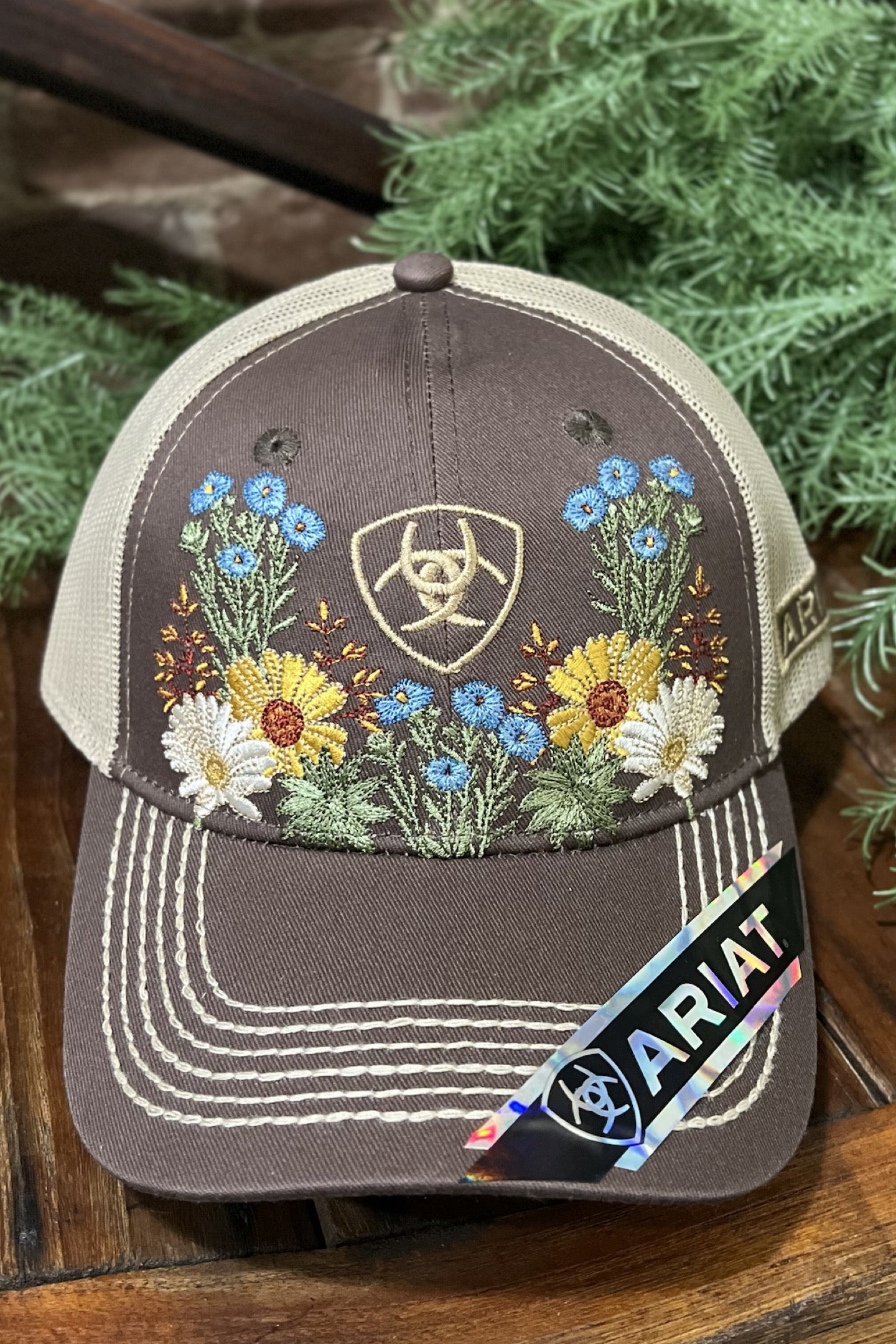Ariat Women's Vintage Floral Embroidery Baseball Hat-Ball Cap-M&F-Gallop 'n Glitz- Women's Western Wear Boutique, Located in Grants Pass, Oregon