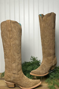 Women's Tall Sand Suede Western Boot By Corral-Women's Boot-Corral Boots-Gallop 'n Glitz- Women's Western Wear Boutique, Located in Grants Pass, Oregon
