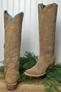 Women's Tall Sand Suede Western Boot By Corral-Ladies Boot-Corral Boots-Gallop 'n Glitz- Women's Western Wear Boutique, Located in Grants Pass, Oregon