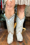 White Glitter Woven Snip Toe Toe Boot by Corral-Women's Boot-Corral Boots-Gallop 'n Glitz- Women's Western Wear Boutique, Located in Grants Pass, Oregon