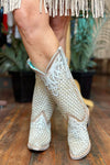 White Glitter Woven Snip Toe Toe Boot by Corral-Women's Boot-Corral Boots-Gallop 'n Glitz- Women's Western Wear Boutique, Located in Grants Pass, Oregon