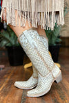 White Glitter Woven Snip Toe Toe Boot by Corral-Women's Boot-Corral Boots-Gallop 'n Glitz- Women's Western Wear Boutique, Located in Grants Pass, Oregon
