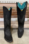 Black Studded and Embroidered Snip Toe Boot by Corral Boots-Women's Boot-Corral Boots-Gallop 'n Glitz- Women's Western Wear Boutique, Located in Grants Pass, Oregon