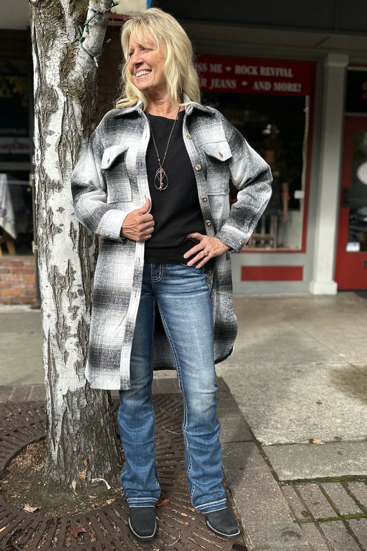 Cozy Soft Long Flannel Shacket-Shacket-Allie Rose-Gallop 'n Glitz- Women's Western Wear Boutique, Located in Grants Pass, Oregon
