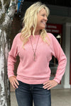 Soft Chevron Pattern Pink Dolman Sweater-top-Allie Rose-Gallop 'n Glitz- Women's Western Wear Boutique, Located in Grants Pass, Oregon