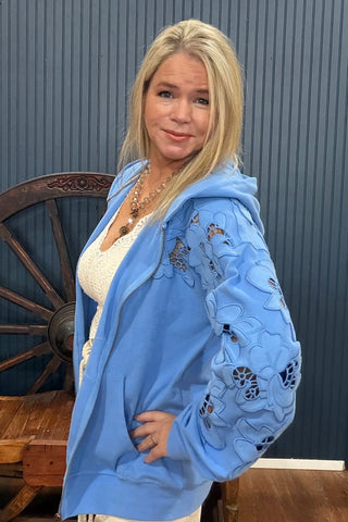 Blueberry Love Story Zip Up Hoodie by Ampersand-Hoodie-Ampersand-Gallop 'n Glitz- Women's Western Wear Boutique, Located in Grants Pass, Oregon