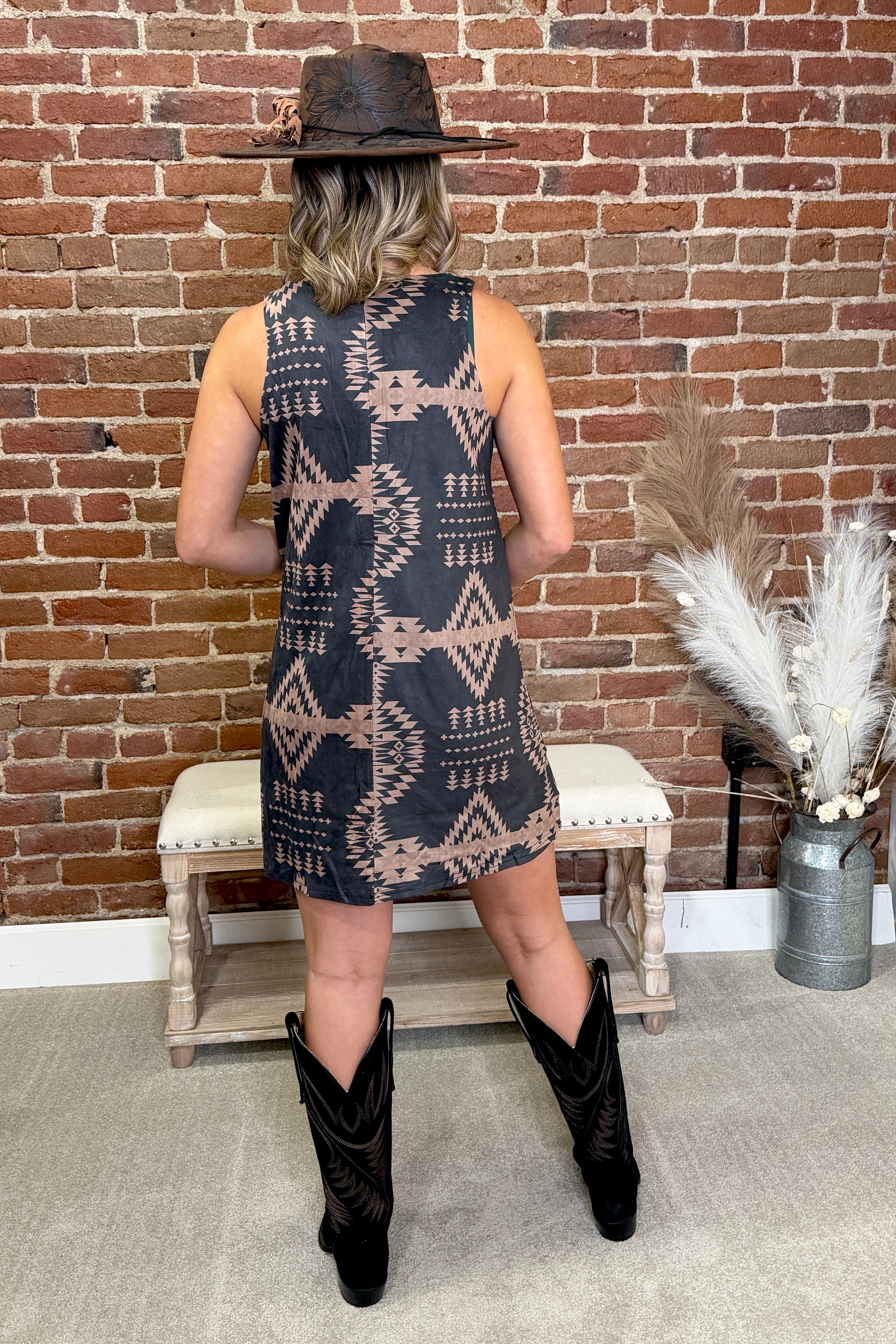 Aztec After Dark Dress-Dress-Sterling Kreek-Gallop 'n Glitz- Women's Western Wear Boutique, Located in Grants Pass, Oregon