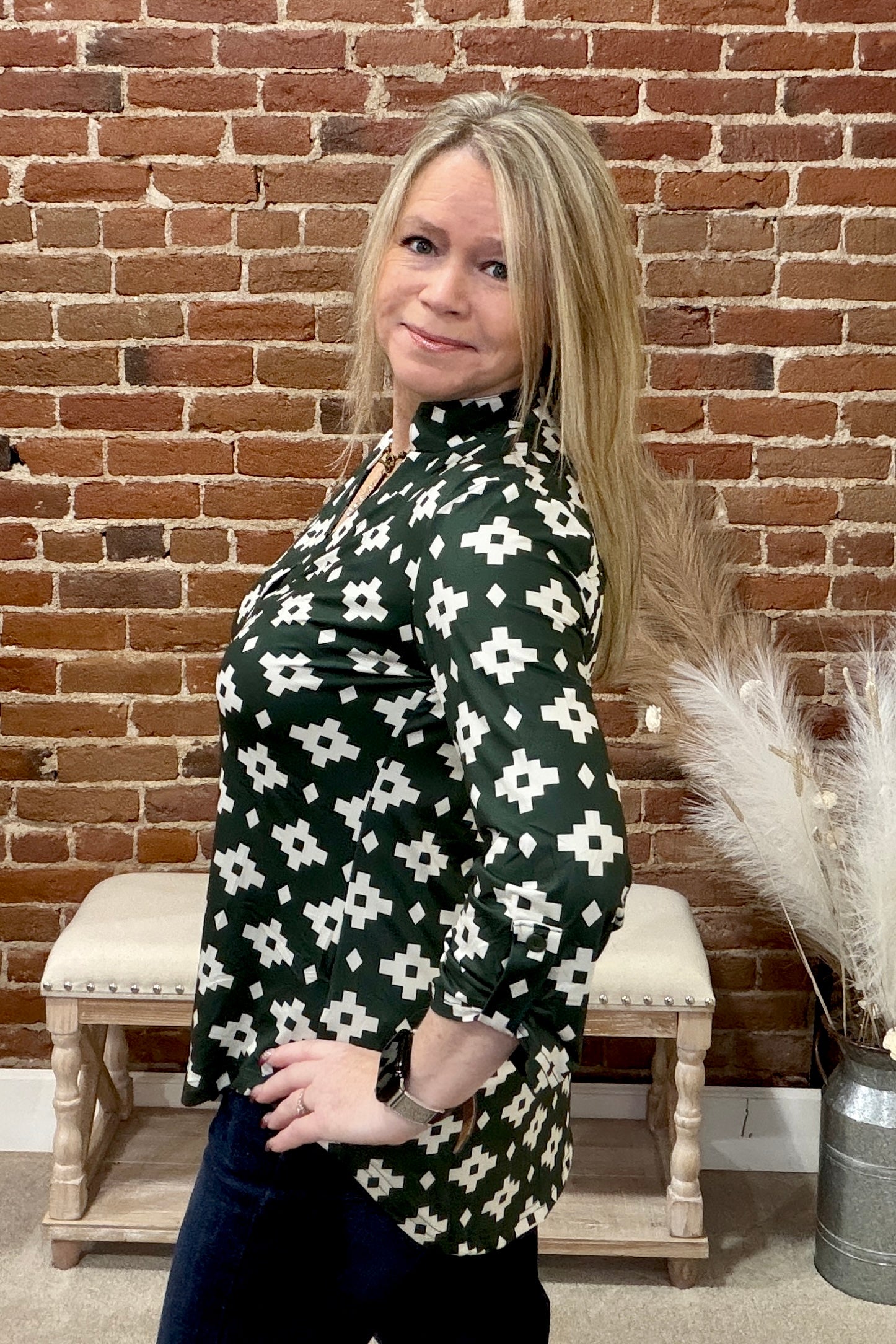 Aztec Pines Top-Top-Sterling Kreek-Gallop 'n Glitz- Women's Western Wear Boutique, Located in Grants Pass, Oregon