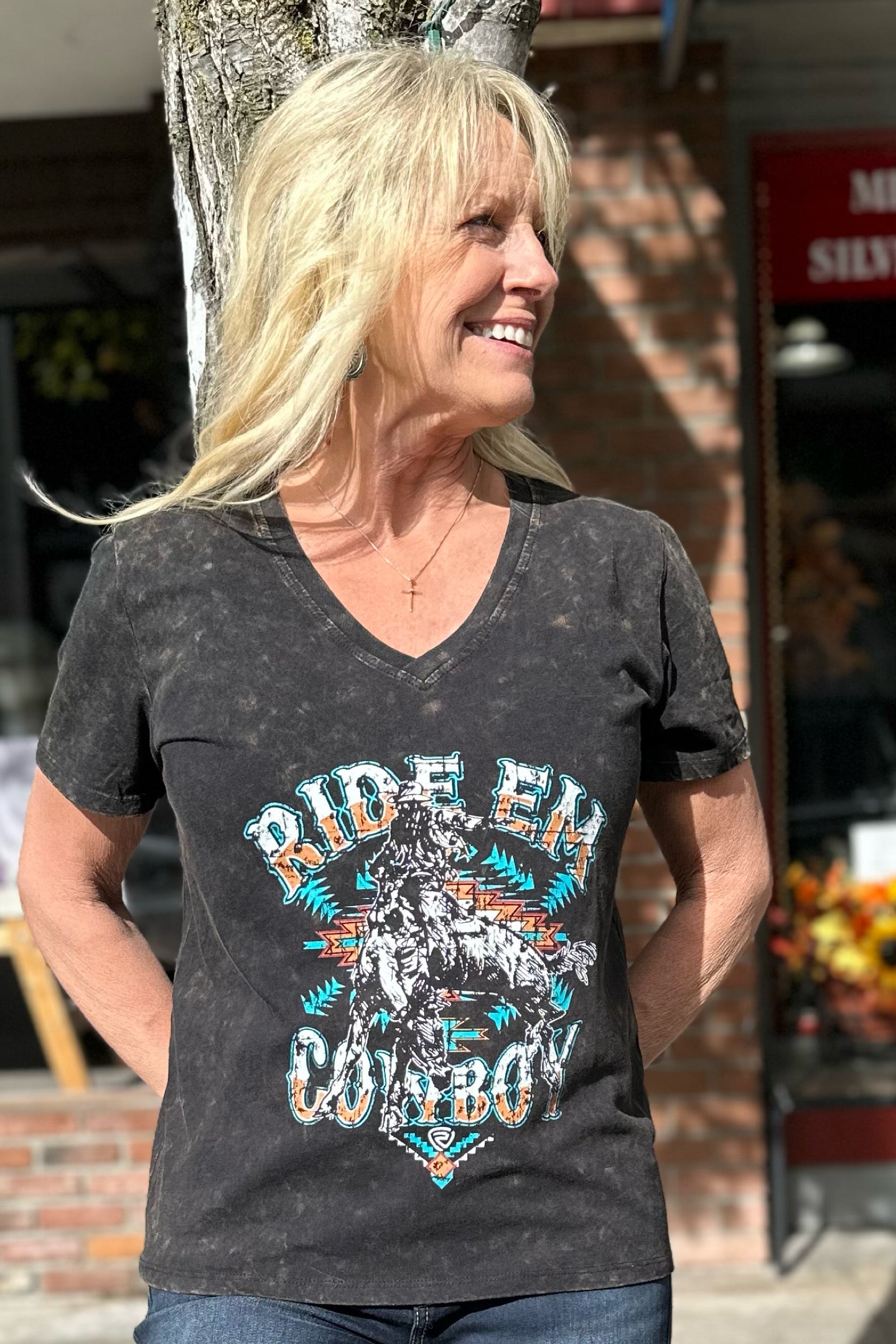 Ride 'Em Cowboy Graphic T-Shirt by Rock & Roll Denim-Graphic Tee-Rock & Roll Denim-Gallop 'n Glitz- Women's Western Wear Boutique, Located in Grants Pass, Oregon