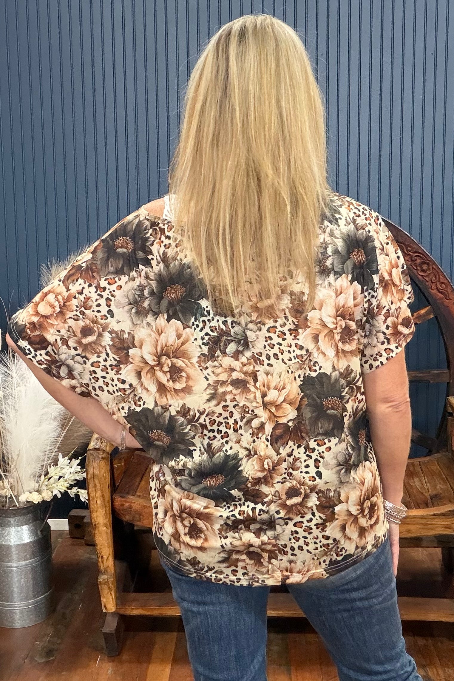 Bloom In Leopard Mesh Top