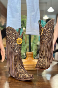 Women's Corral Glitter Fringe Leather Boot-Women's Boot-Corral Boots-Gallop 'n Glitz- Women's Western Wear Boutique, Located in Grants Pass, Oregon