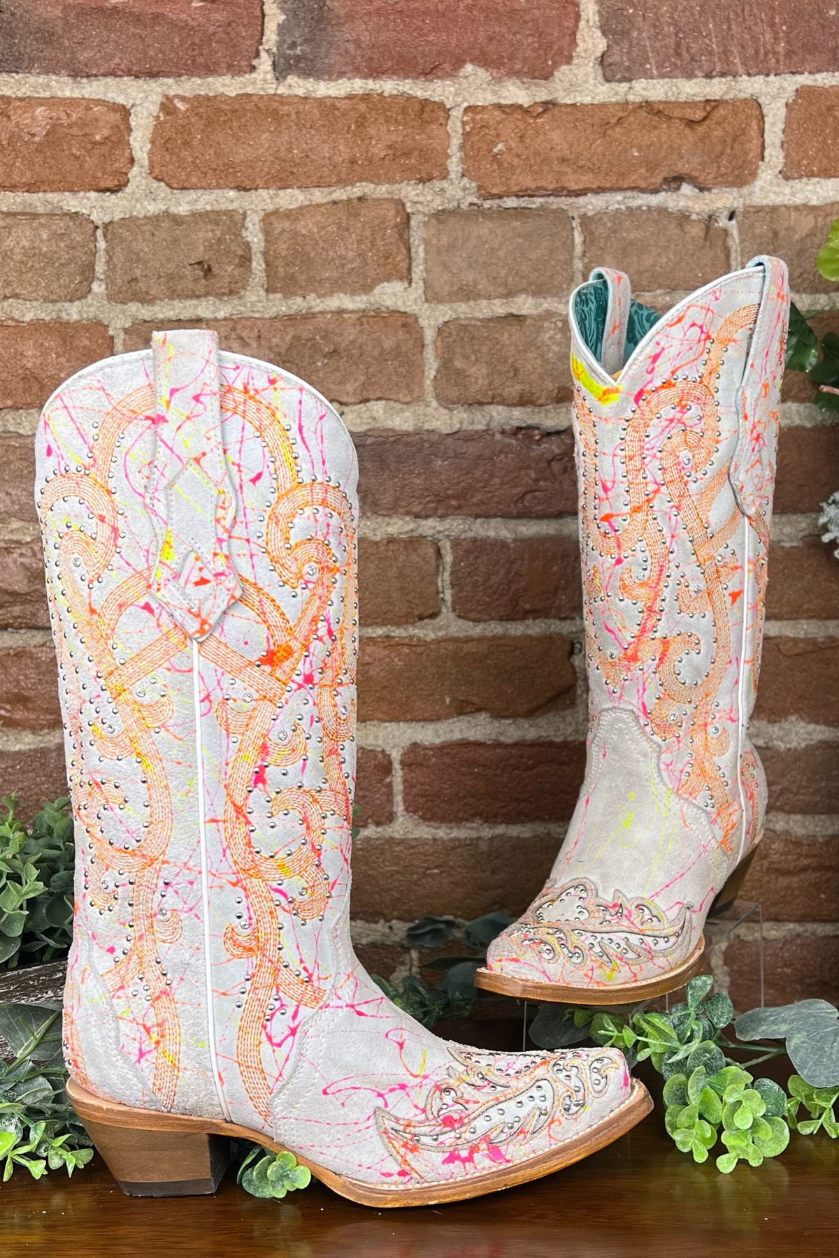 Women's Multicolor Overlay Glow in the Dark Snip Toe Boot by Corral Boots-Women's Boot-Corral Boots-Gallop 'n Glitz- Women's Western Wear Boutique, Located in Grants Pass, Oregon