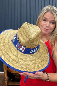 Royal Blue Patriotic Band Lifeguard Hat-Hats-Cap Zone-Gallop 'n Glitz- Women's Western Wear Boutique, Located in Grants Pass, Oregon