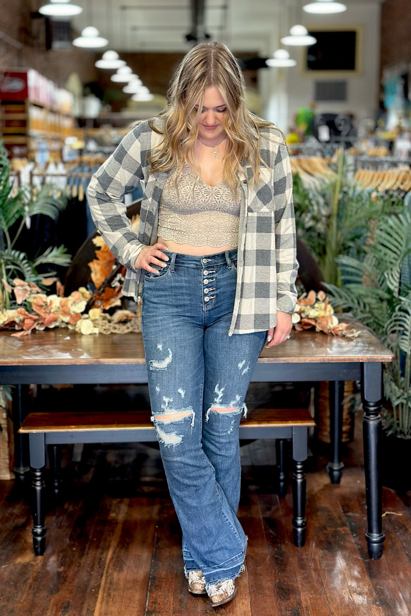 Cozy Soft Plaid Flannel Shacket-Shacket-Panche Apparel-Gallop 'n Glitz- Women's Western Wear Boutique, Located in Grants Pass, Oregon