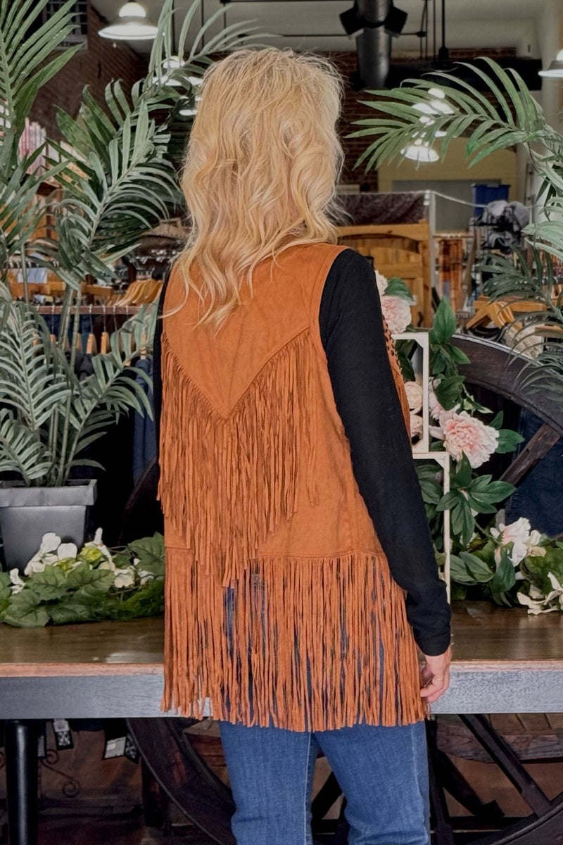 Soft Faux Suede Vest with Fringe by Cripple Creek-Vest-Cripple Creek-Gallop 'n Glitz- Women's Western Wear Boutique, Located in Grants Pass, Oregon