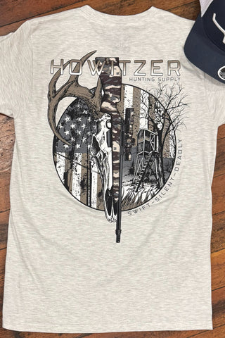Hunting Stand Tee by Howitzer Oatmeal-Men's Graphic Tee-Howitzer-Gallop 'n Glitz- Women's Western Wear Boutique, Located in Grants Pass, Oregon
