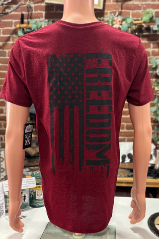 'Freedom' Tee by Howitzer Burgundy-Men's Graphic Tee-Howitzer-Gallop 'n Glitz- Women's Western Wear Boutique, Located in Grants Pass, Oregon