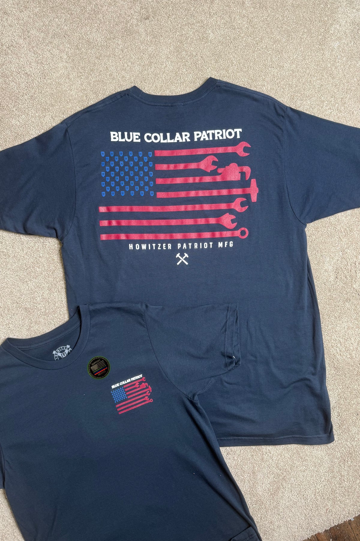 Mens BLUE COLLAR PATRIOT Tee by Howitzer-Men's Graphic Tee-Howitzer-Gallop 'n Glitz- Women's Western Wear Boutique, Located in Grants Pass, Oregon
