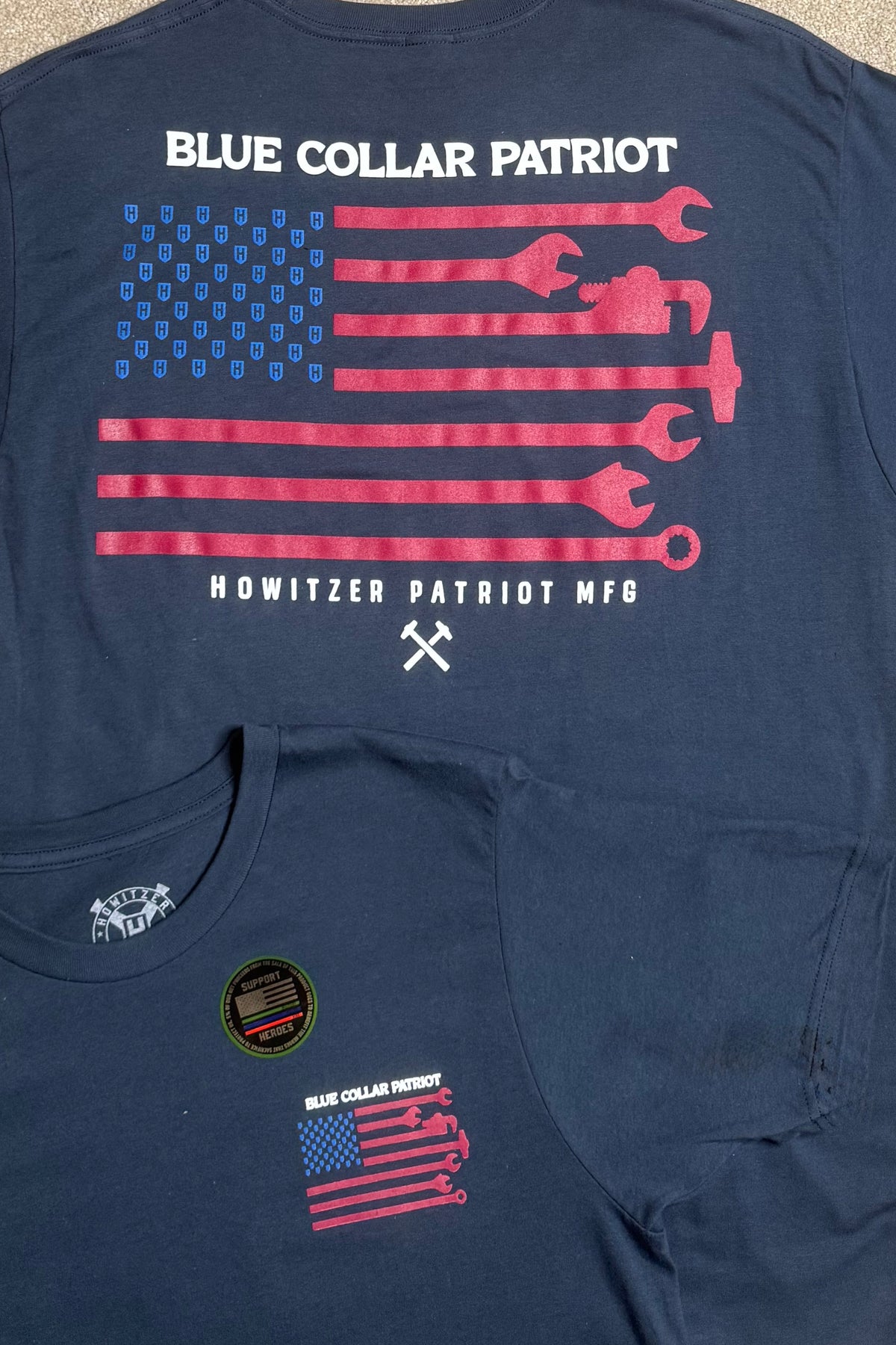 Mens BLUE COLLAR PATRIOT Tee by Howitzer-Men's Graphic Tee-Howitzer-Gallop 'n Glitz- Women's Western Wear Boutique, Located in Grants Pass, Oregon