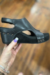 CARLEY By Corkys Black Combo Wedge-Women's Shoes-Corkys-Gallop 'n Glitz- Women's Western Wear Boutique, Located in Grants Pass, Oregon