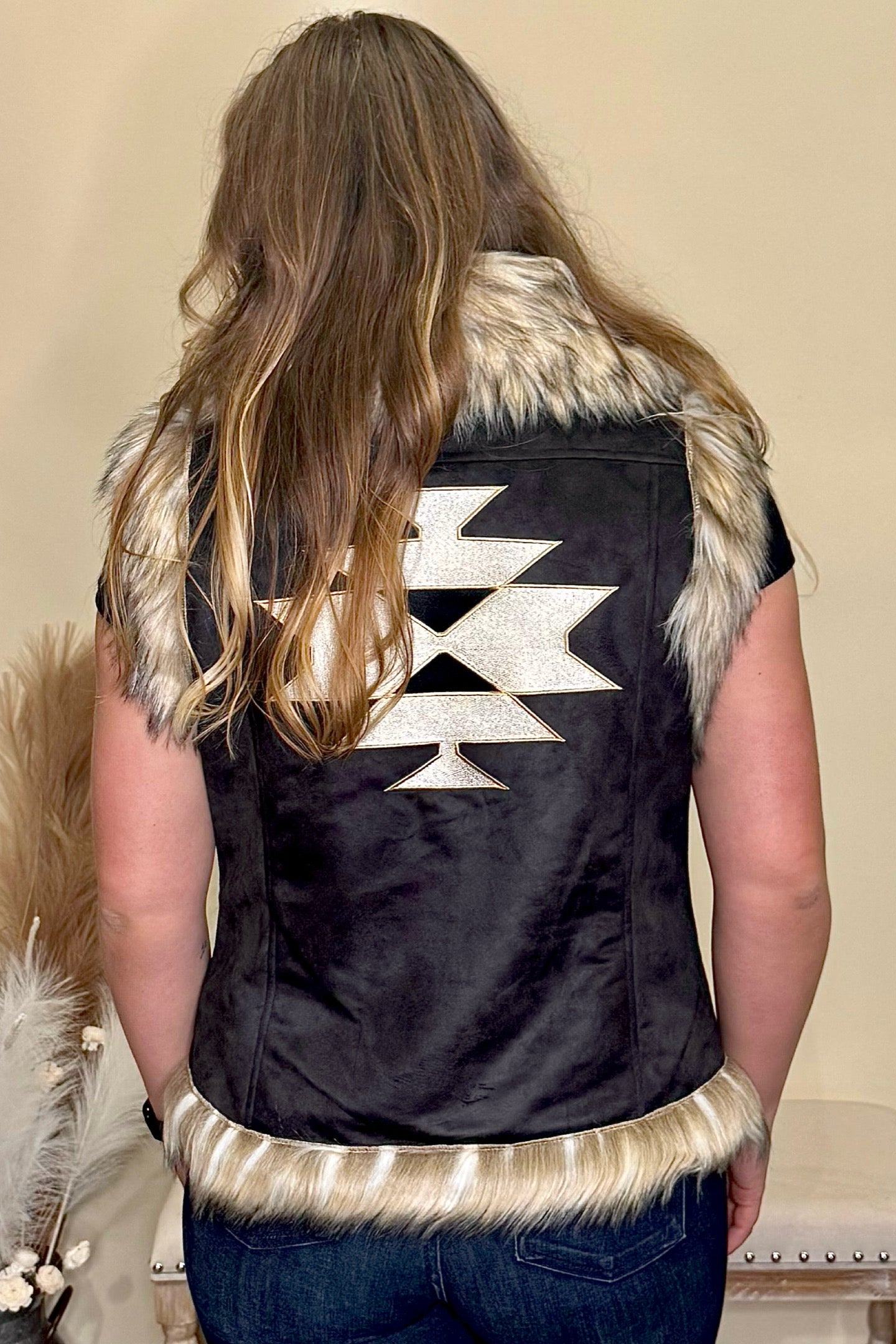 The Chateau Faux Suede Vest with Fur Collar-Vest-Tasha Polizzi-Gallop 'n Glitz- Women's Western Wear Boutique, Located in Grants Pass, Oregon