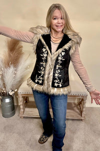 The Chateau Faux Suede Vest with Fur Collar-Vest-Tasha Polizzi-Gallop 'n Glitz- Women's Western Wear Boutique, Located in Grants Pass, Oregon