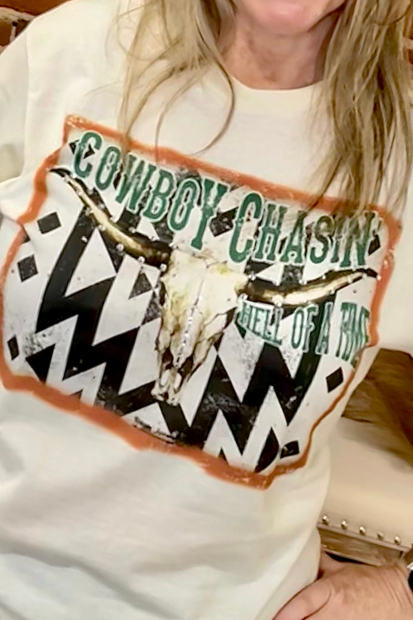 Cowboy Chasin' Bling Tee-Top-Raisin' Arrows-Gallop 'n Glitz- Women's Western Wear Boutique, Located in Grants Pass, Oregon