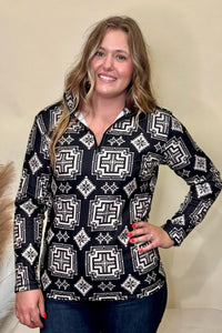 Down in the Hills Quarter Zip Pullover-Sweater-Sterling Kreek-Gallop 'n Glitz- Women's Western Wear Boutique, Located in Grants Pass, Oregon