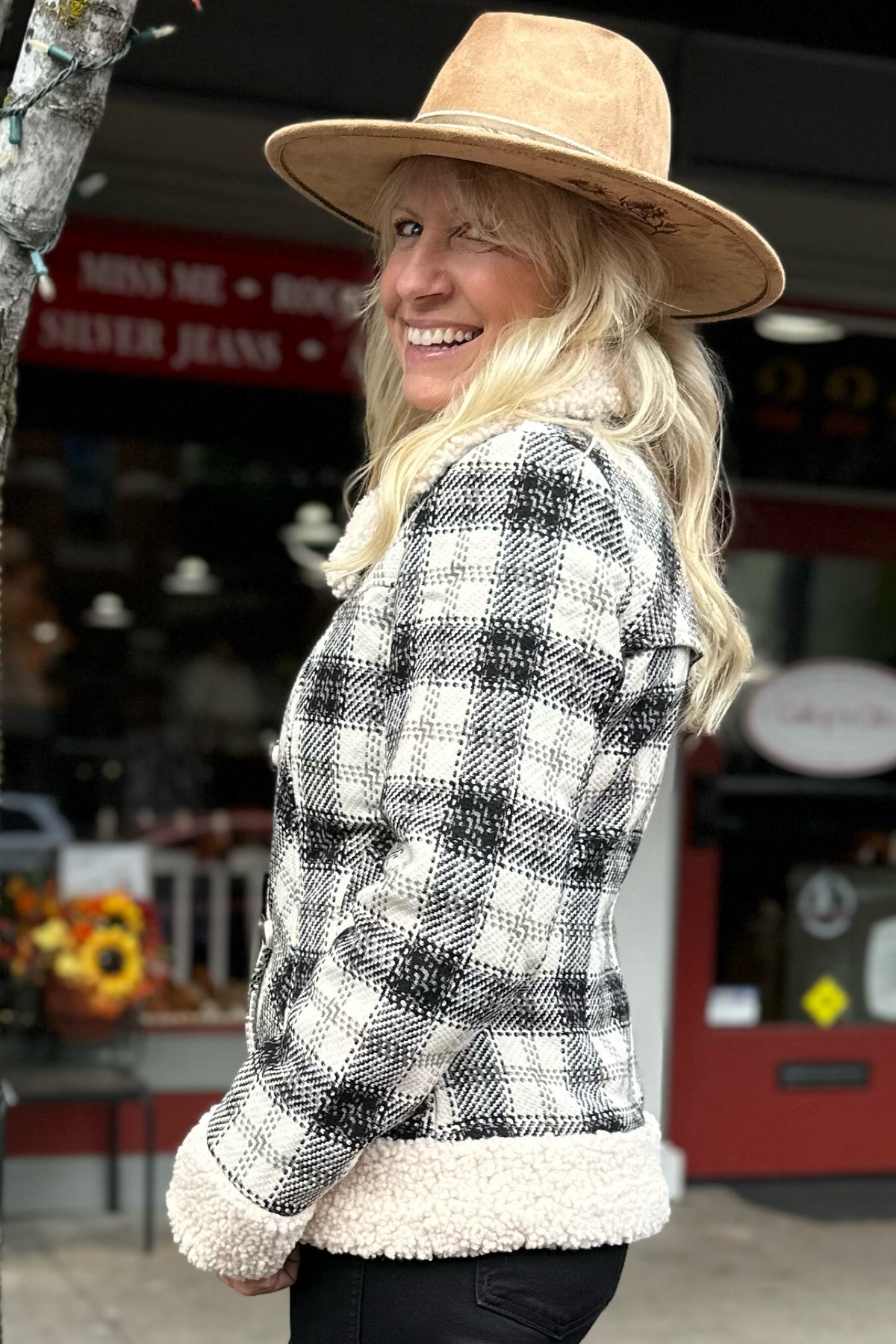 Plaid Wool & Berber Classic Jacket from Powder River Outfitters by Panhandle-Jacket-Panhandle Slim-Gallop 'n Glitz- Women's Western Wear Boutique, Located in Grants Pass, Oregon