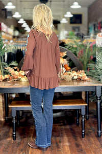 Floral Embroidered Top with Tasseled Tie-top-Lola P-Gallop 'n Glitz- Women's Western Wear Boutique, Located in Grants Pass, Oregon