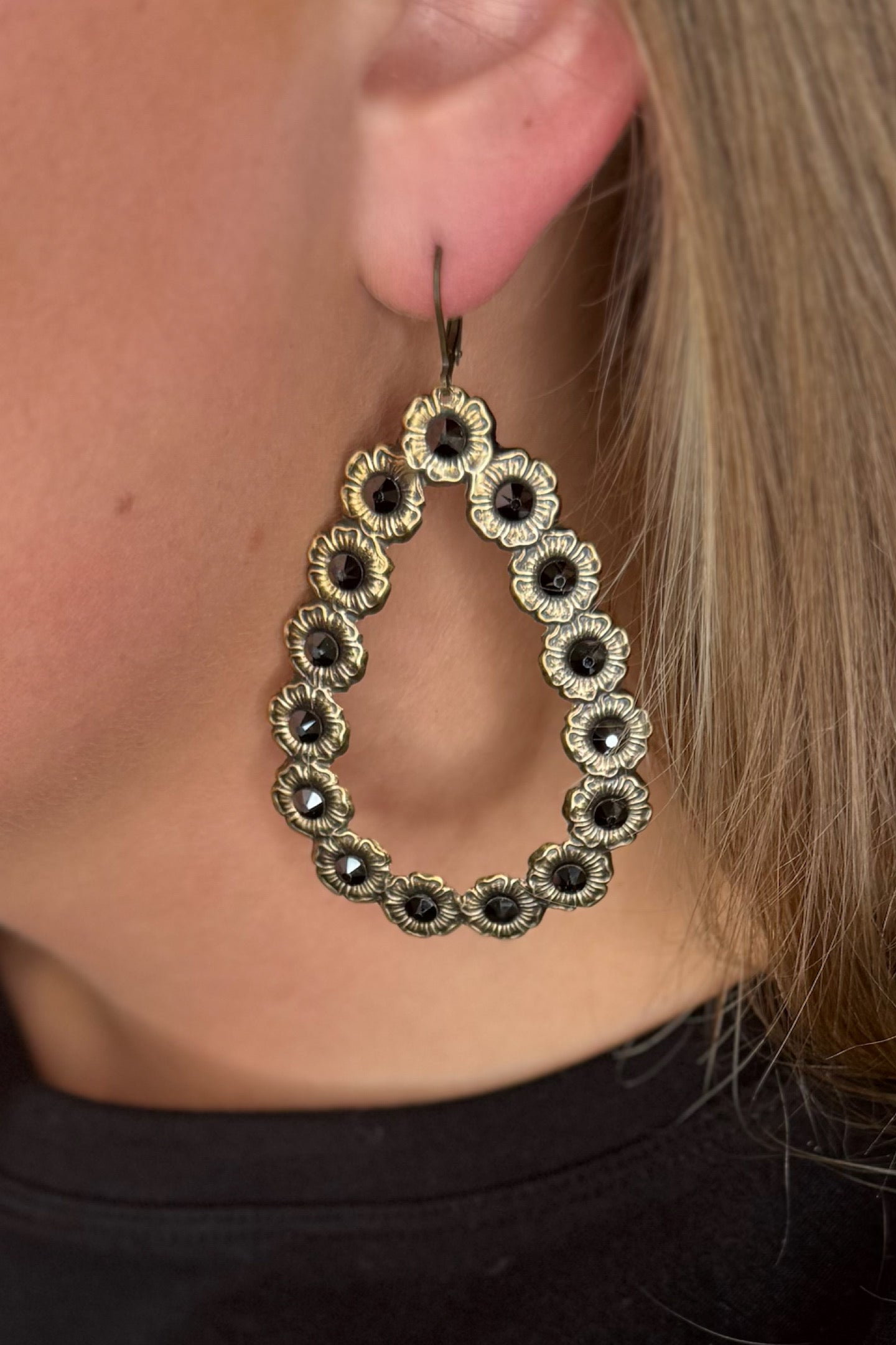 Gold/Black Australian Crystal Earrings | GALLOP 'N GLITZ  Gallop 'n Glitz