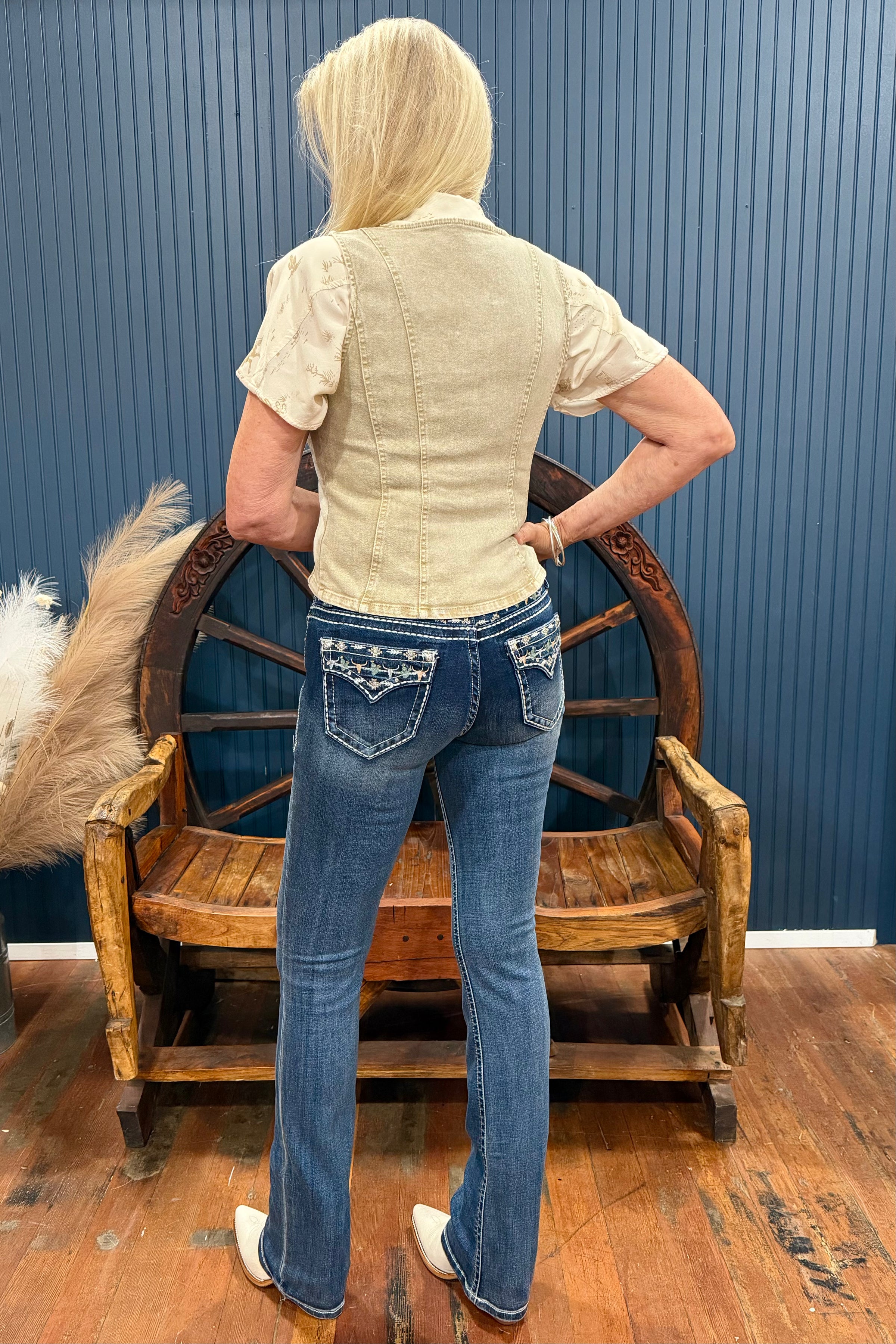 Western Emboidered Yoke Easy Fit Bootcut Jeans by Grace in LA-Bootcut-Grace in LA-Gallop 'n Glitz- Women's Western Wear Boutique, Located in Grants Pass, Oregon