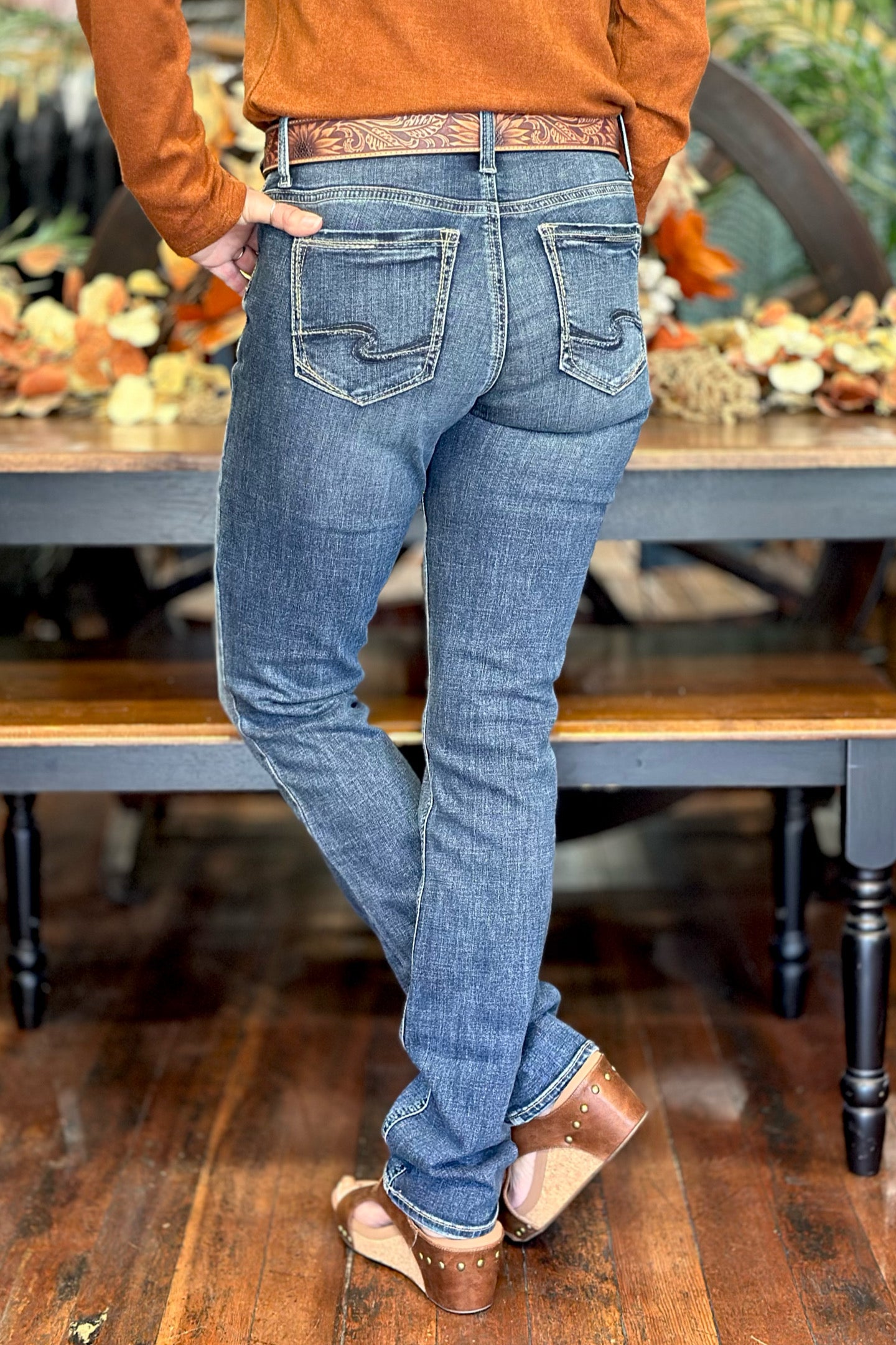 Silver Elyse capri deals blue jeans