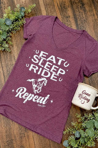 Eat. Sleep. Ride. Repeat-Graphic Tee-Gallop 'n Glitz-Gallop 'n Glitz- Women's Western Wear Boutique, Located in Grants Pass, Oregon