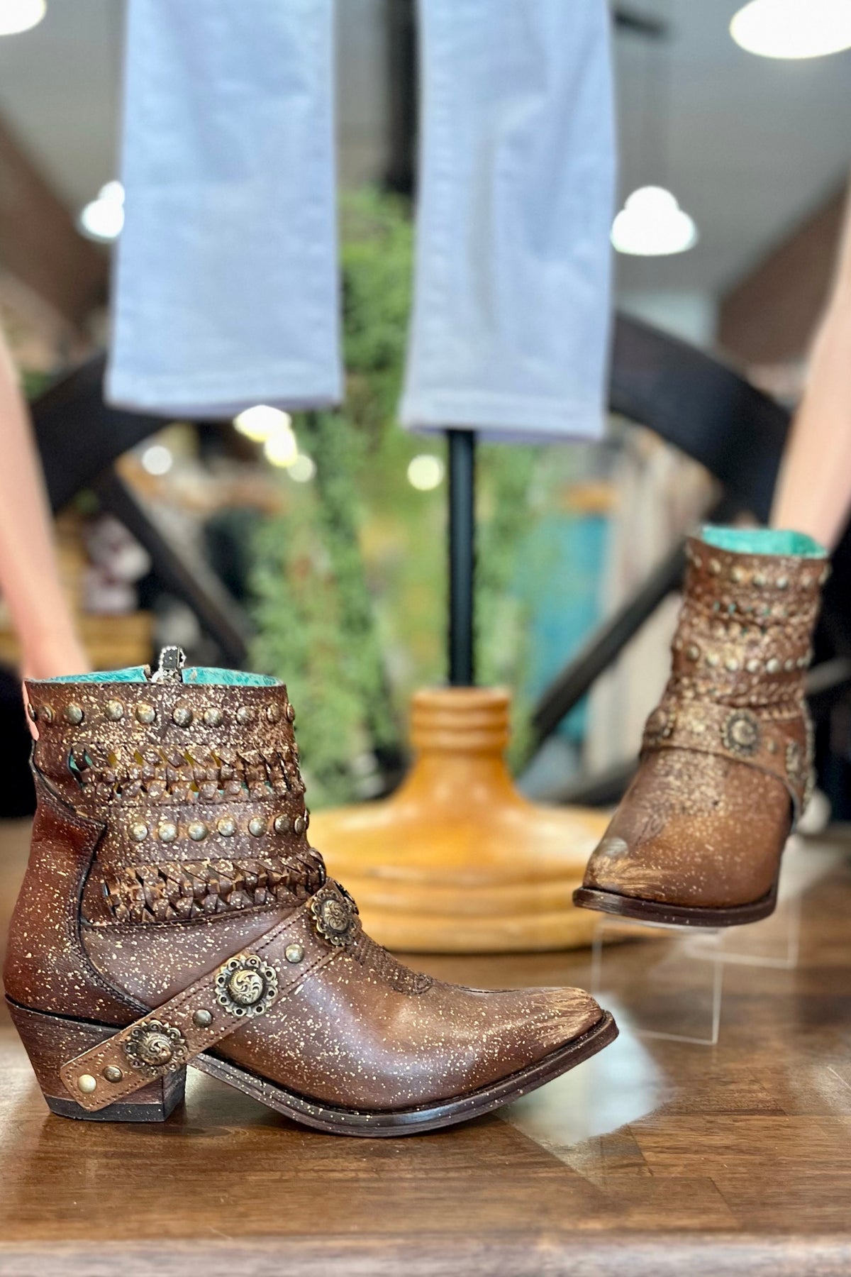 Corral West Ladies Bronze Ankle Boot-Ladies Boot-Corral Boots/Circle G by Corral Boots-Gallop 'n Glitz- Women's Western Wear Boutique, Located in Grants Pass, Oregon