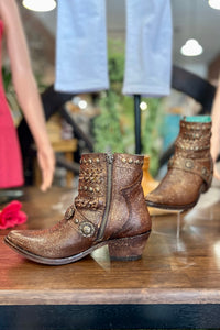 Corral West Ladies Bronze Ankle Boot-Ladies Boot-Corral Boots-Gallop 'n Glitz- Women's Western Wear Boutique, Located in Grants Pass, Oregon