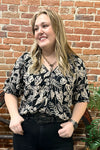 Half Sleeve Full Button Top By Angie-top-Angie-Gallop 'n Glitz- Women's Western Wear Boutique, Located in Grants Pass, Oregon