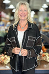 Brown and Black Oversized Button Down by POL-Top-POL-Gallop 'n Glitz- Women's Western Wear Boutique, Located in Grants Pass, Oregon