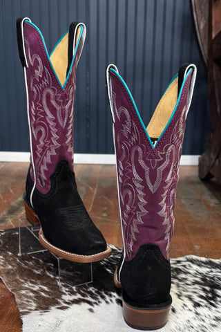 Women's Annie Up MIdnight Black Suede Boot by Justin-Women's Boot-Justin Boots-Gallop 'n Glitz- Women's Western Wear Boutique, Located in Grants Pass, Oregon