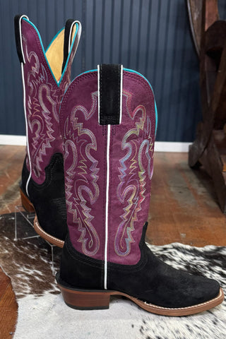 Women's Annie Up MIdnight Black Suede Boot by Justin-Women's Boot-Justin Boots-Gallop 'n Glitz- Women's Western Wear Boutique, Located in Grants Pass, Oregon
